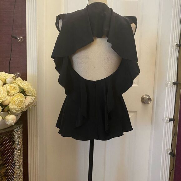 BCBG MaxAzria 100% silk open back blouse, XS - Picture 1 of 6